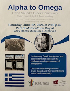 Event image Alpha to Omega: Owen Sound's Greek Community Video Launch